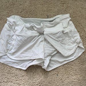 White lululemon speed up shorts